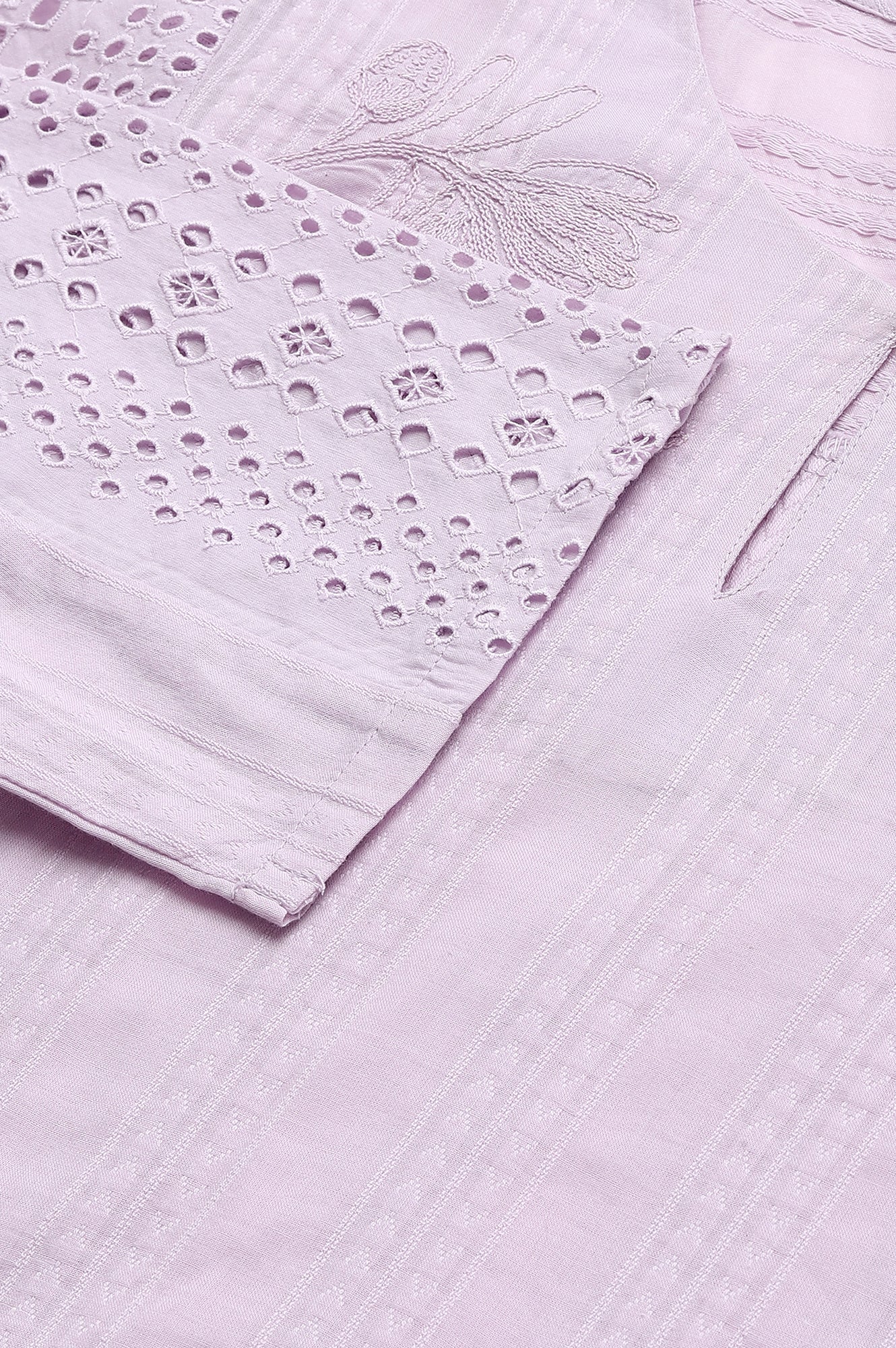 Lavenden Textured Schffli kurta With Pants.