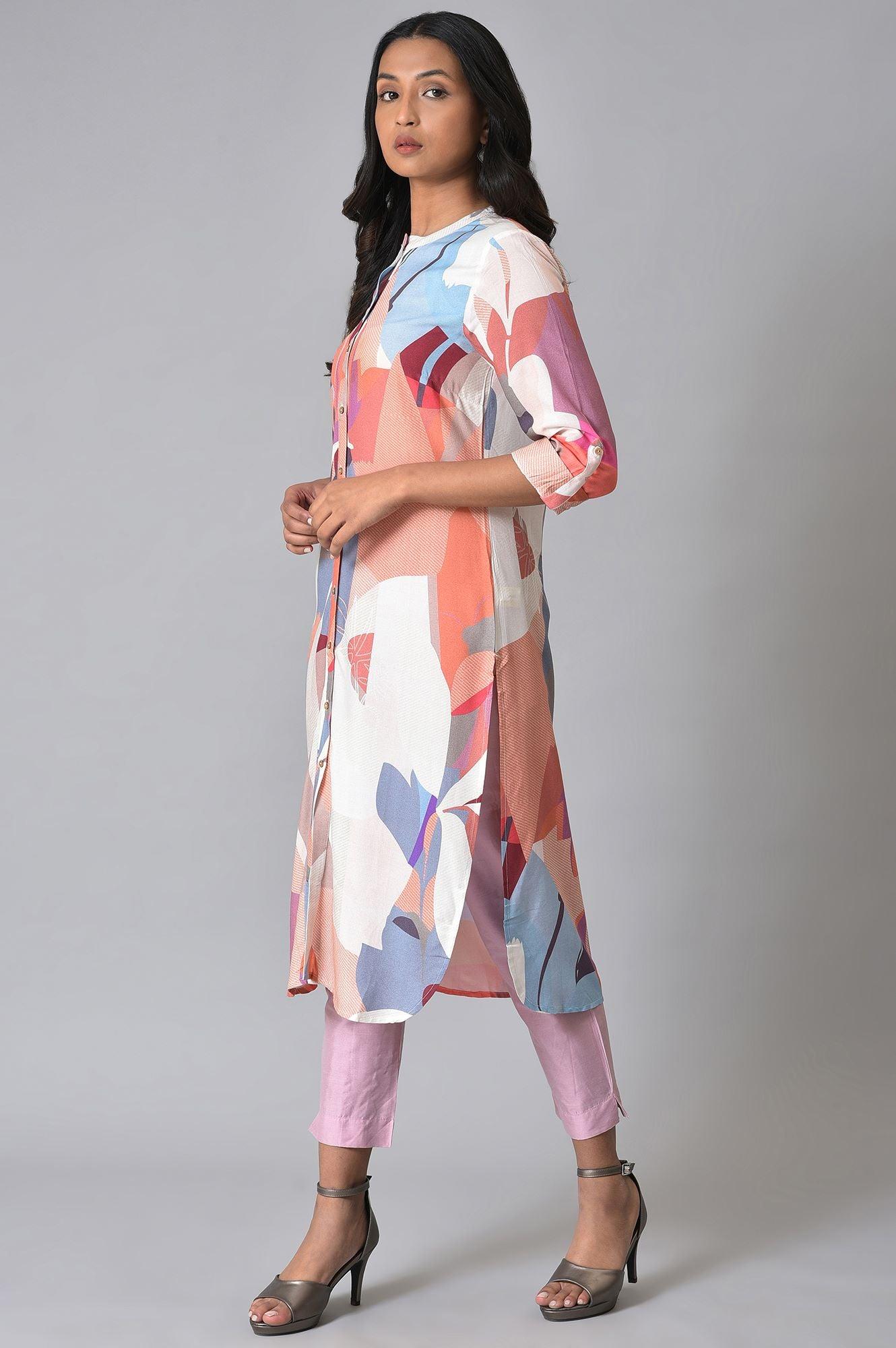 Multicoloured Printed kurta Set - wforwoman