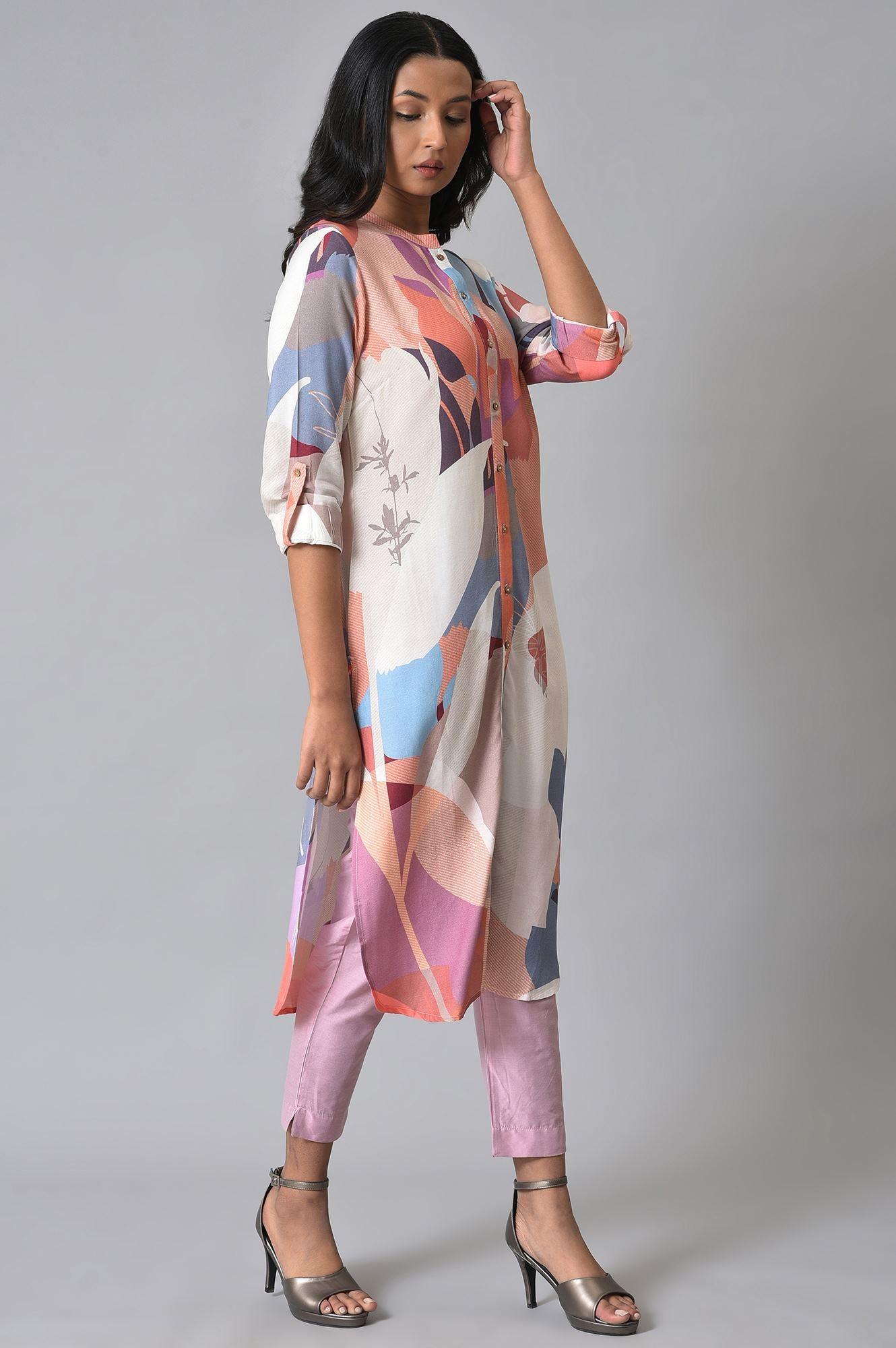 Multicoloured Printed kurta Set - wforwoman