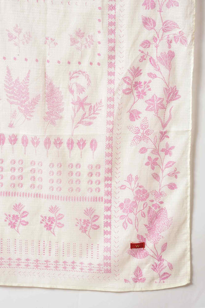 Liva Eco Pink Embroidered kurta With Off-White Pants And Dupatta Set - wforwoman