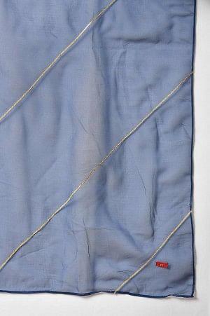 Blue Bandhani Printed kurta With Bandhani Pants And Organza Dupatta - wforwoman