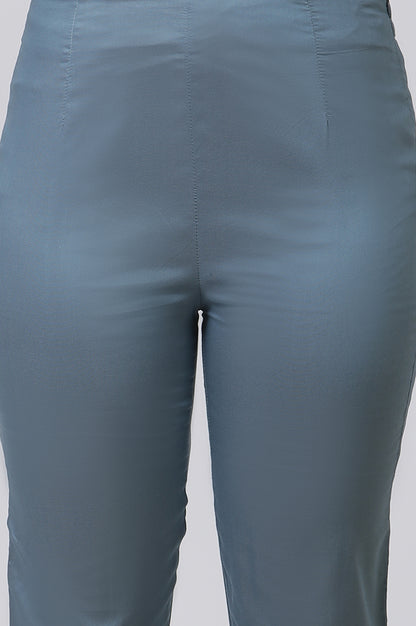 Blue Mukaish Kurta And Slim Pants Set