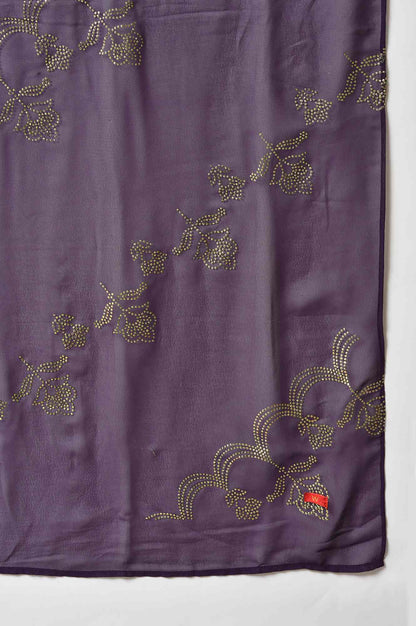 Black Karnatka Silk kurta With Golden Sequin Skirt And Purple Dupatta