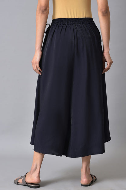 Blue Solid Culottes