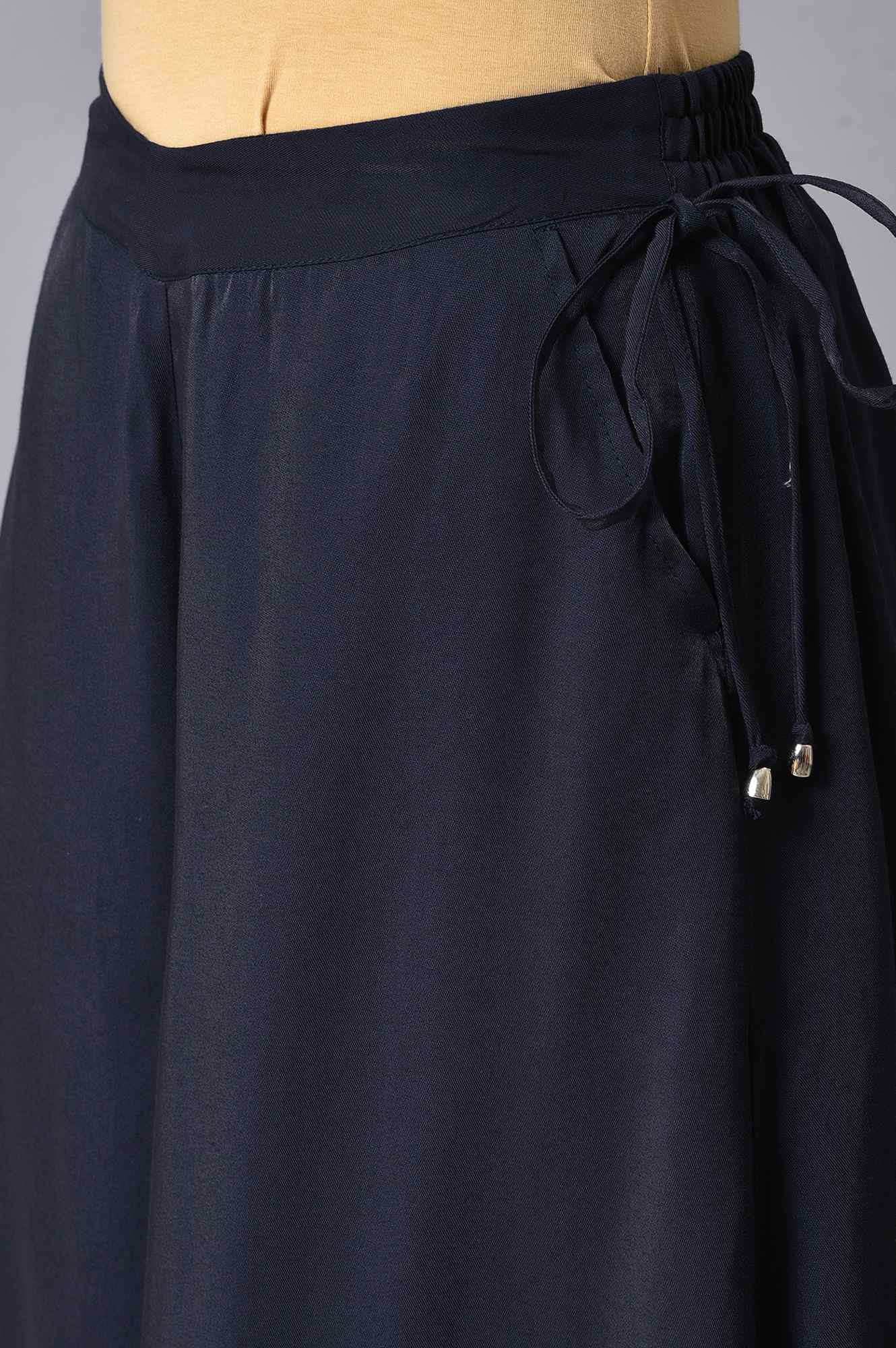 Blue Solid Culottes