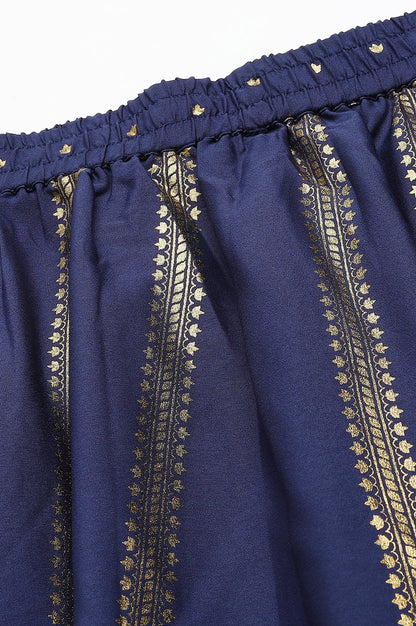 Navy Half Circle Ethnic Skirt