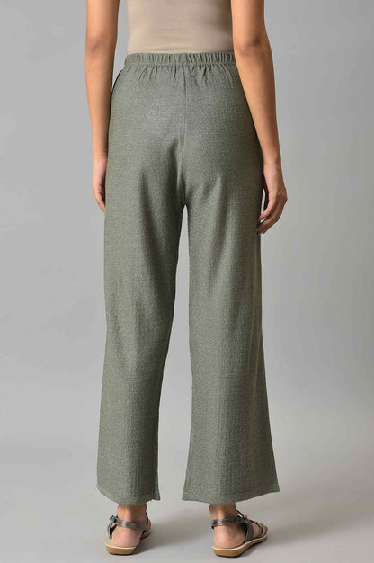 Grey Acrylic Knitted Palazzo Pants