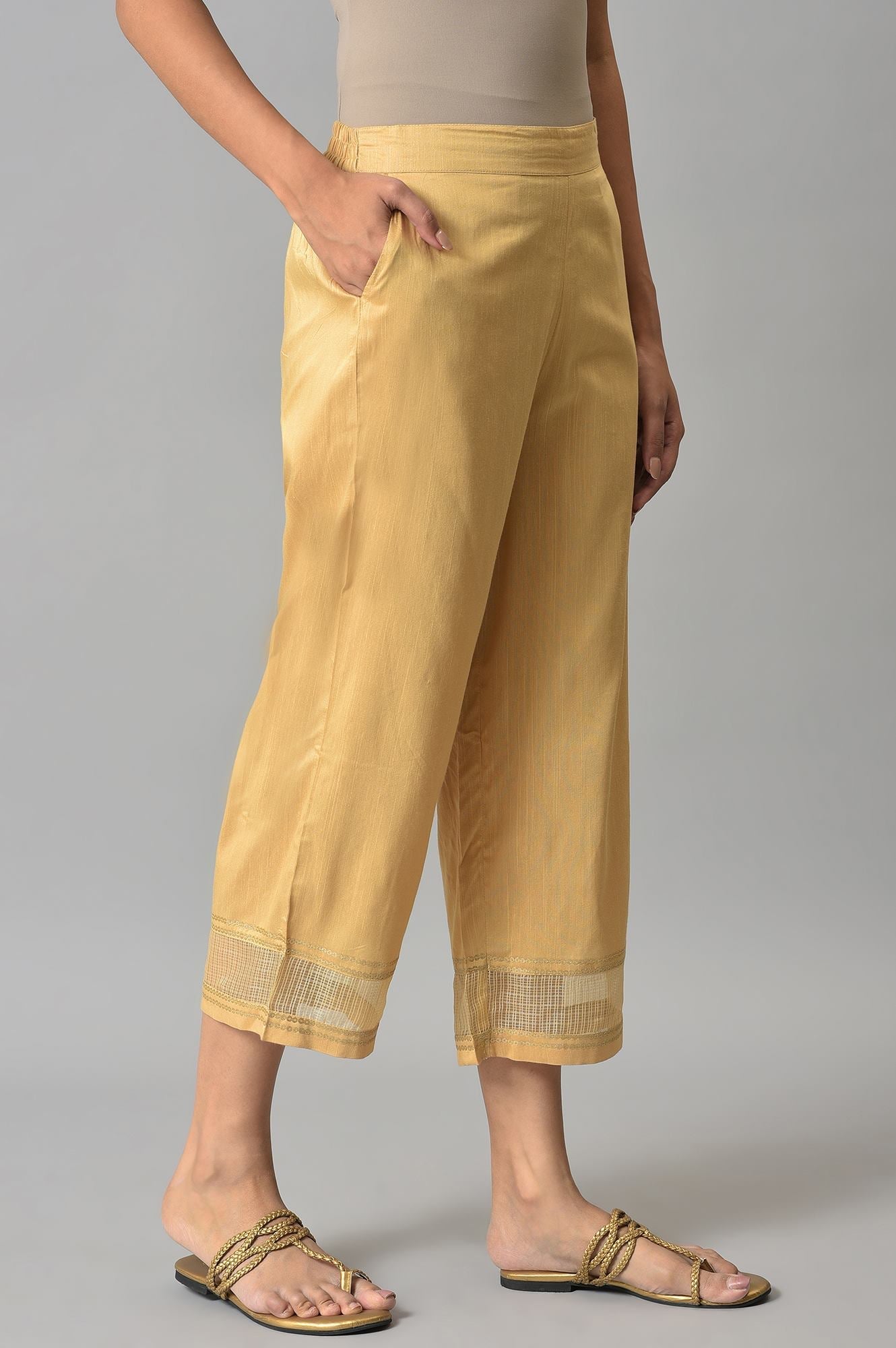 Gold Gathered Culottes