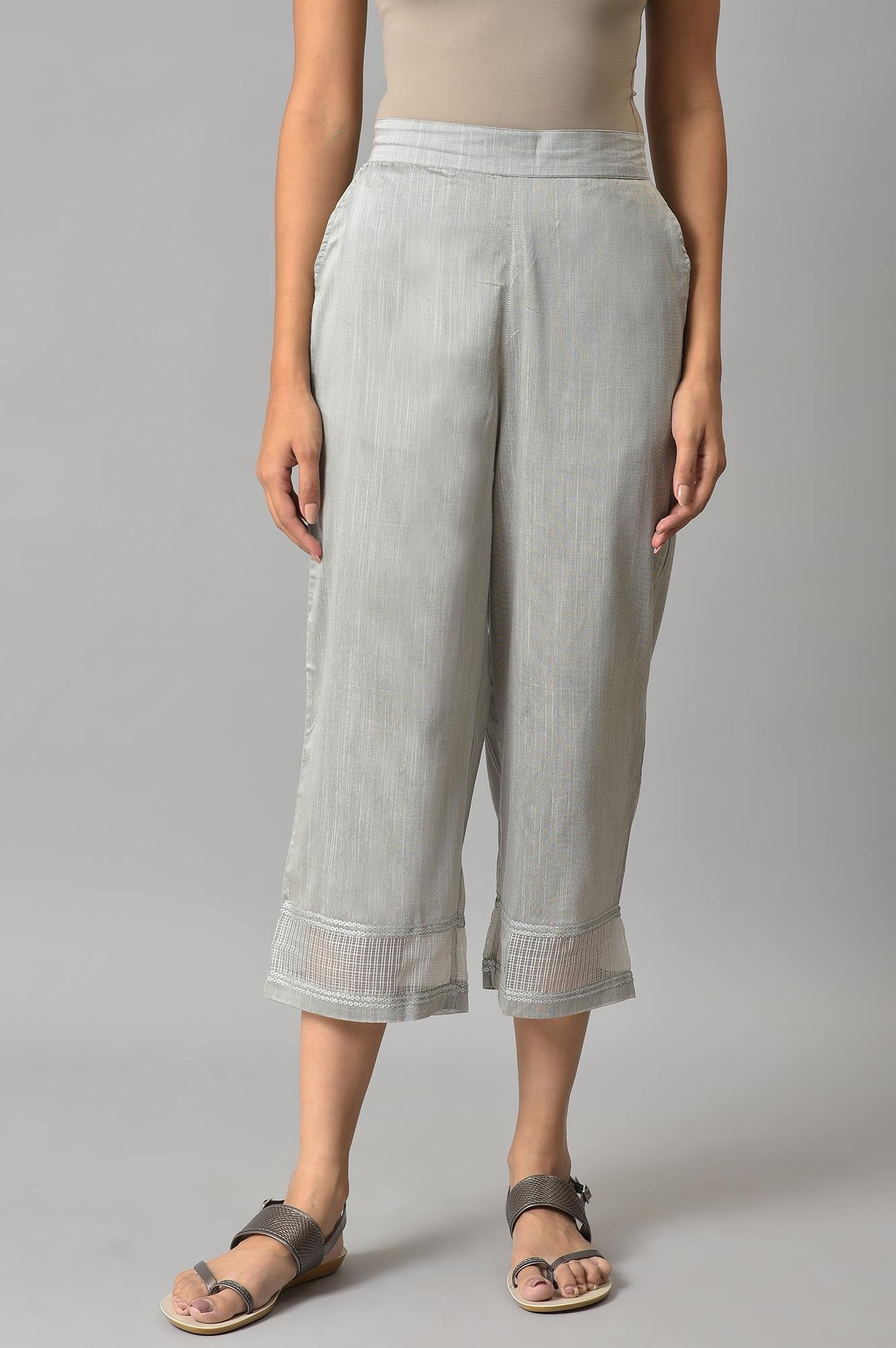 Grey Gathered Culottes