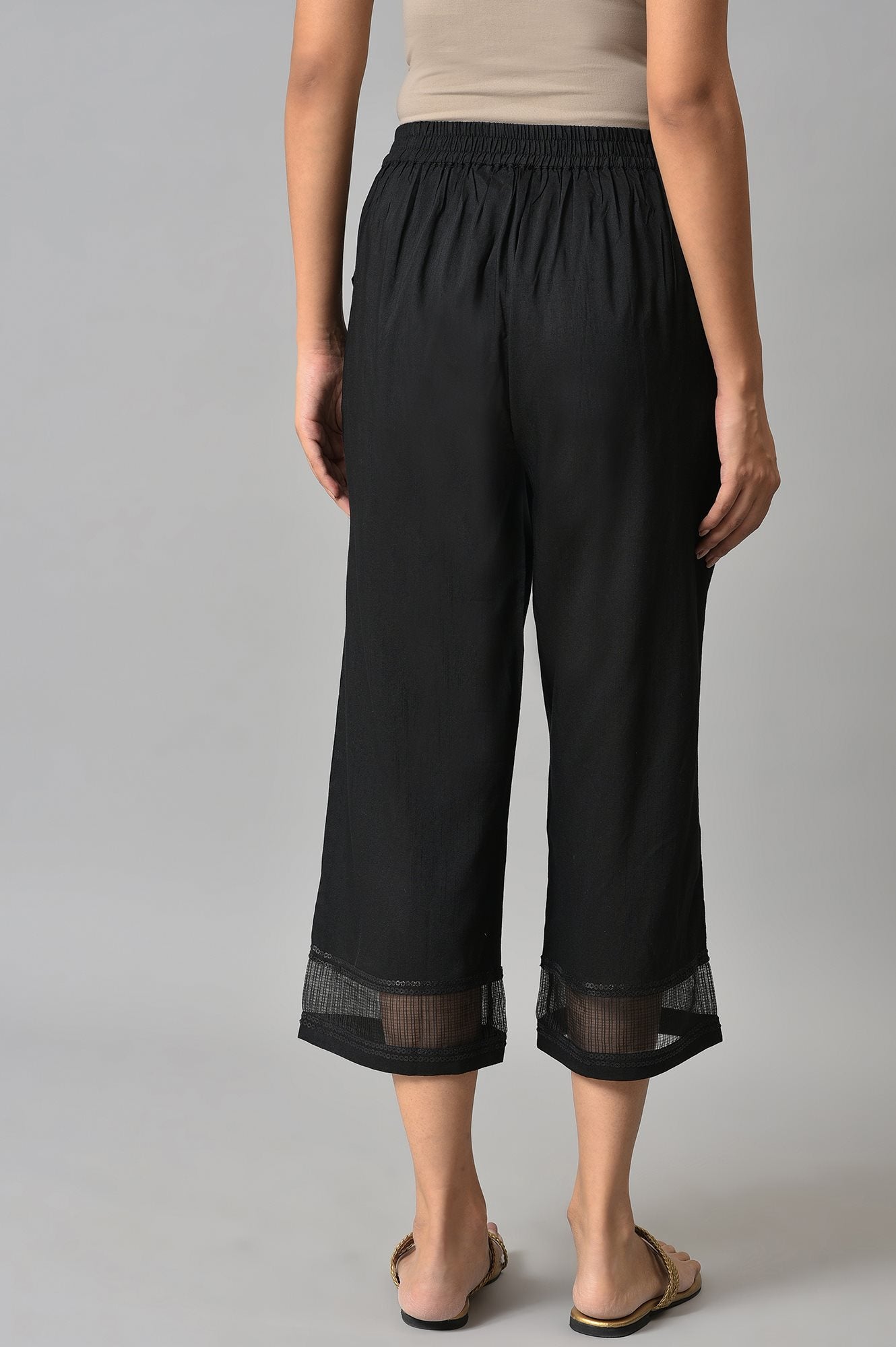 Black Gathered Culottes