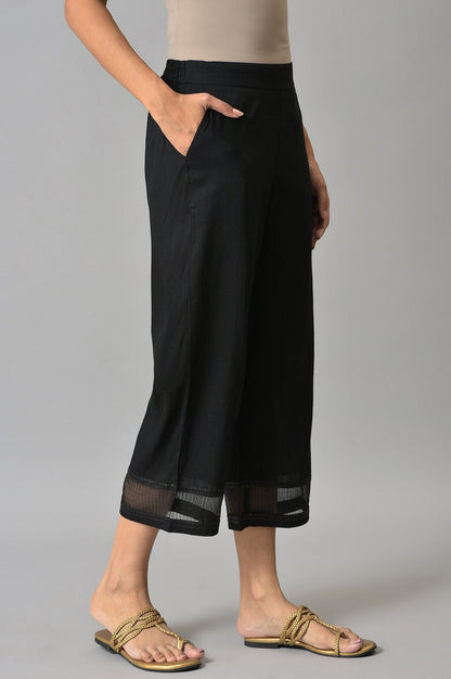 Black Gathered Culottes