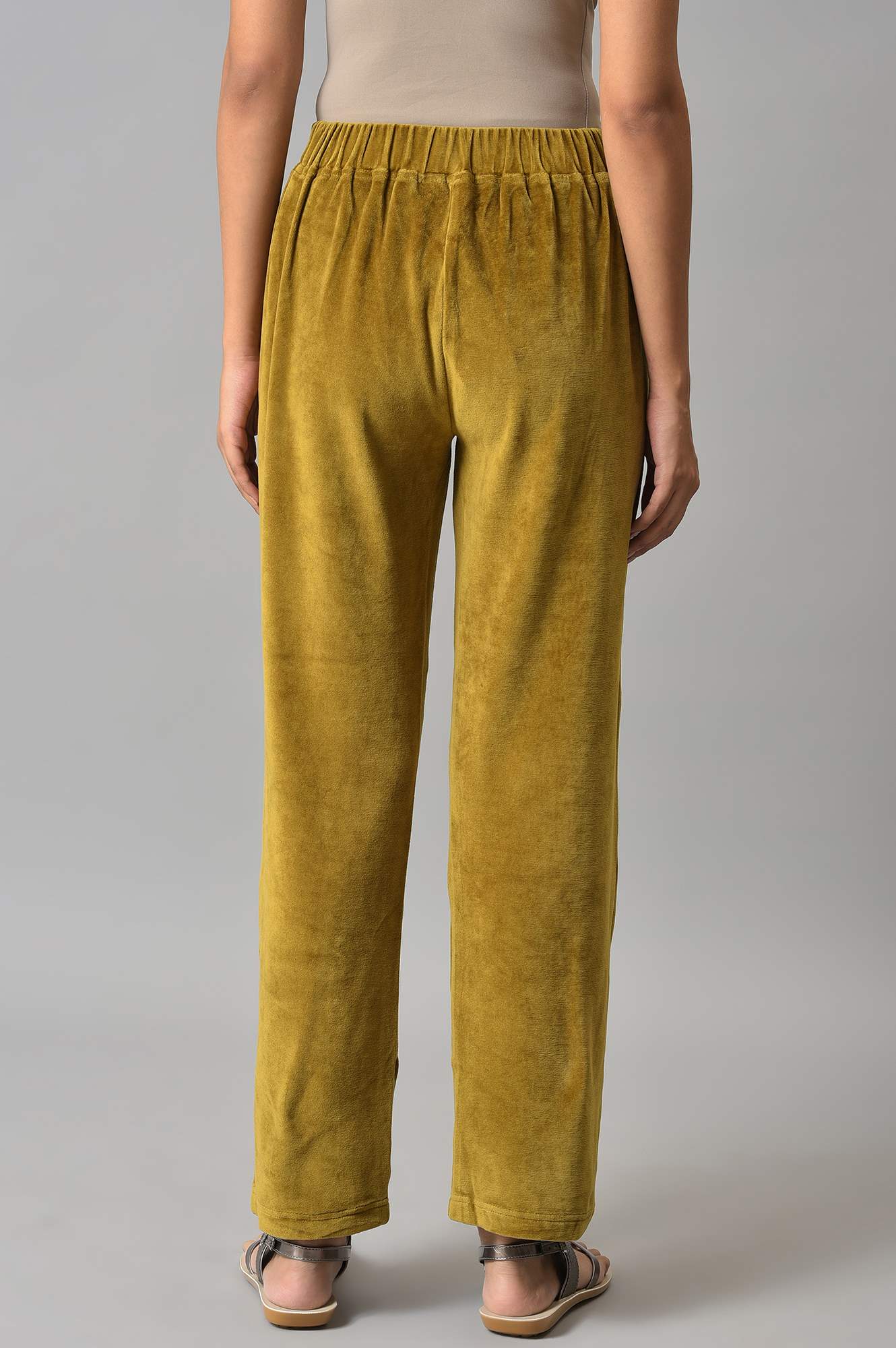 Green Straight Winter Trousers