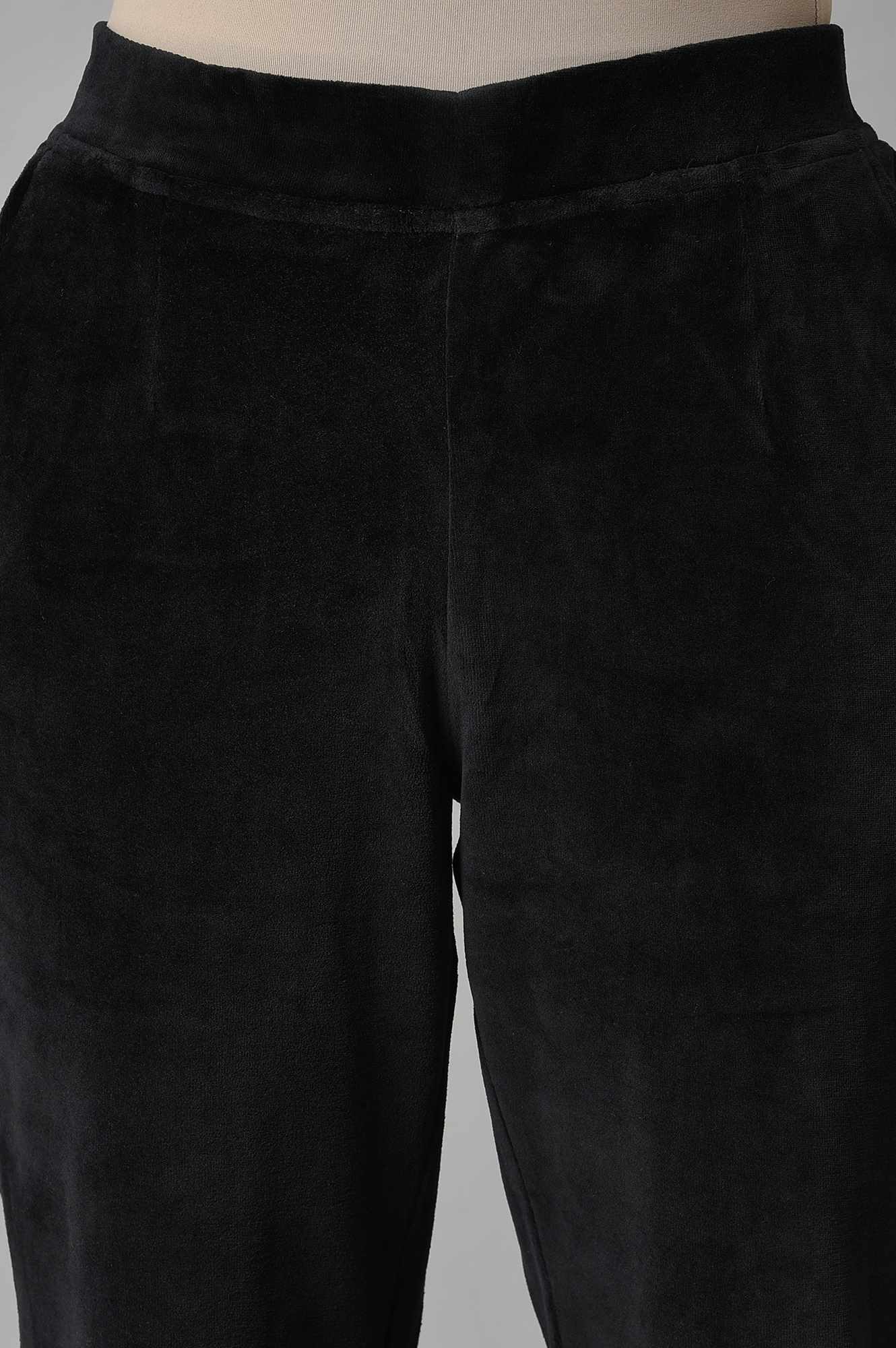 Black Straight Winter Trousers