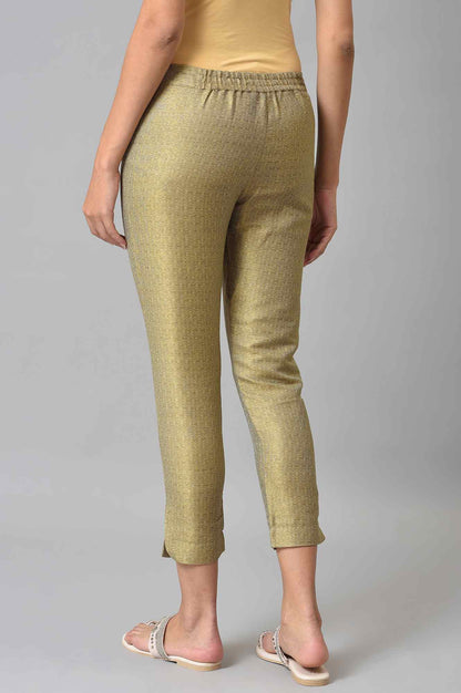 Gold Jacquard Slim Pants