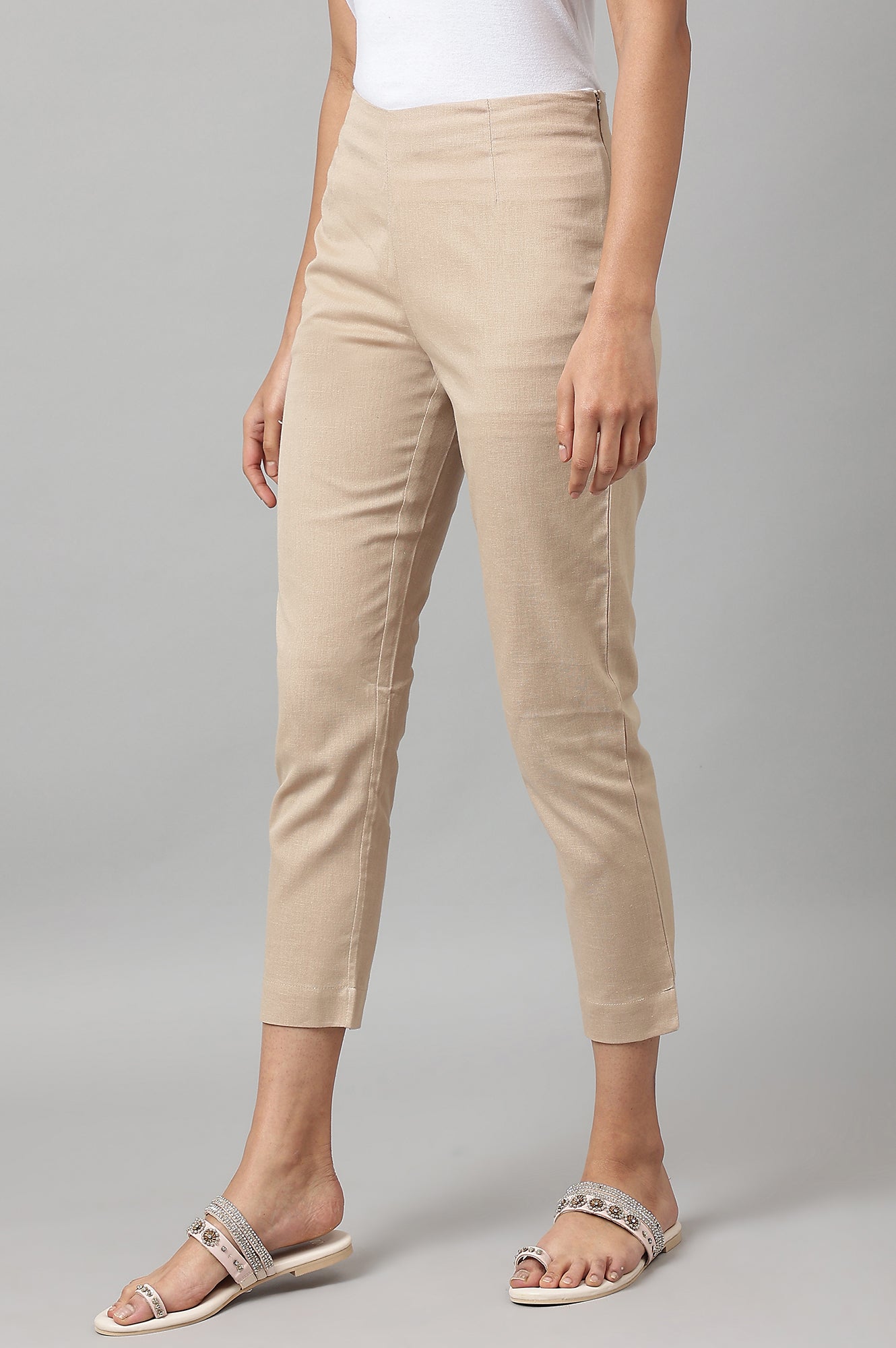 Beige Slim Pants