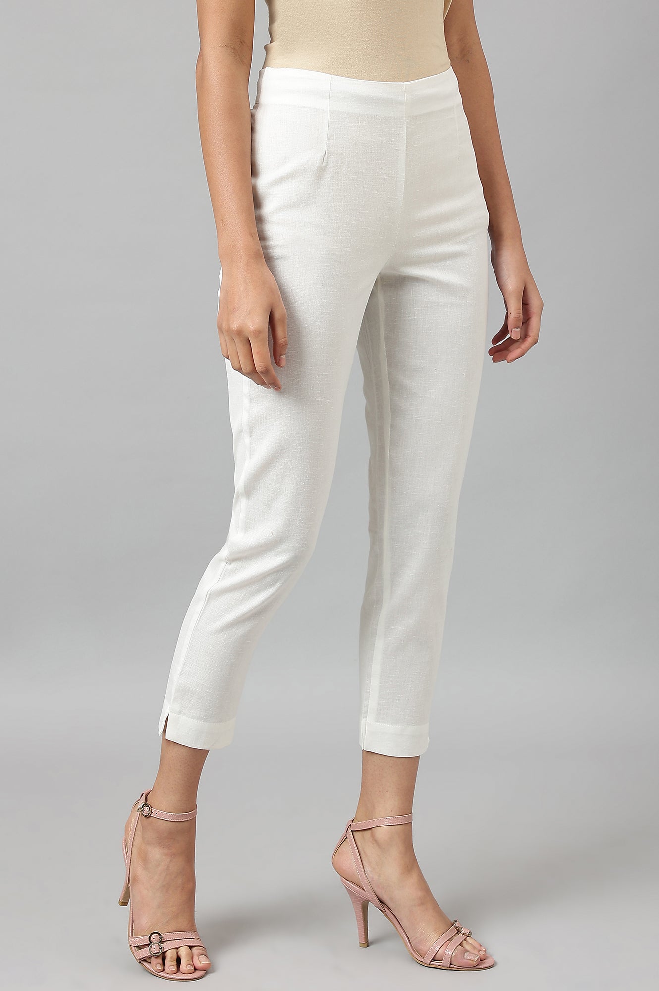 White Fitted Pants