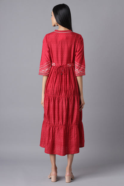 Red Printed Printed Dress