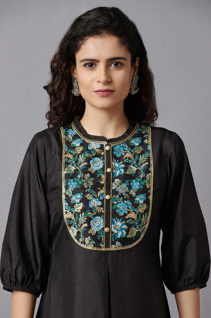 Black Ethnic kurta with Culottes