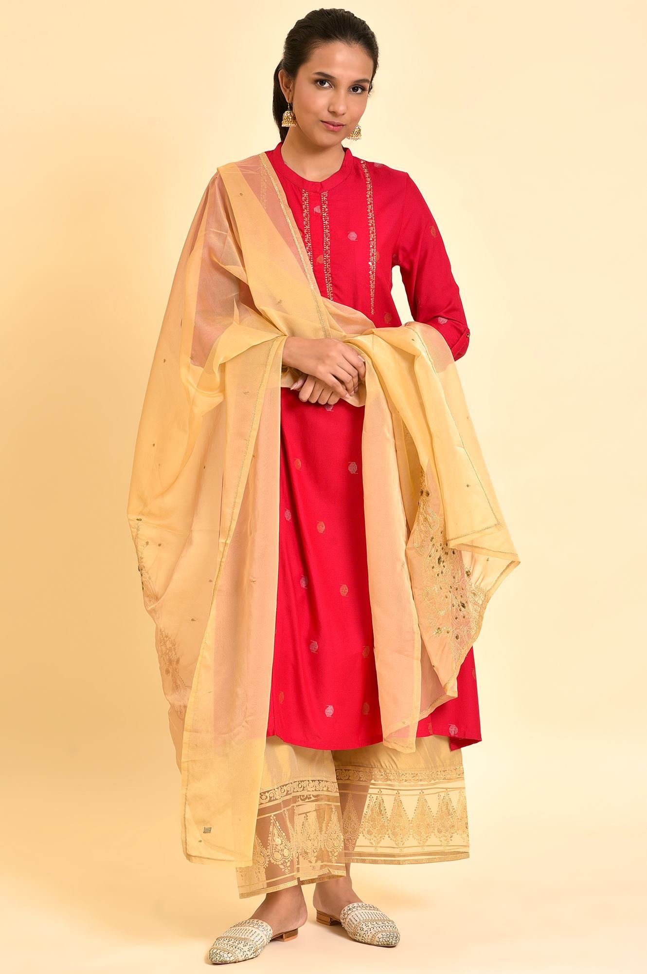 Gold Organza Dupatta