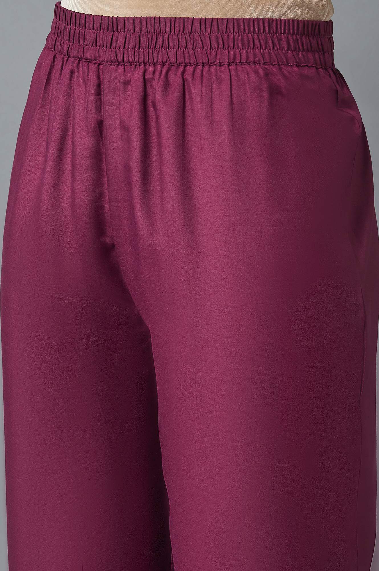 Purple Printed kurta, Parallel Pants and Dupatta Set