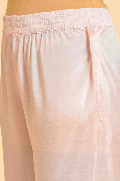 Light Pink Embroidered Kurta, Pants And Dupatta Set - wforwoman