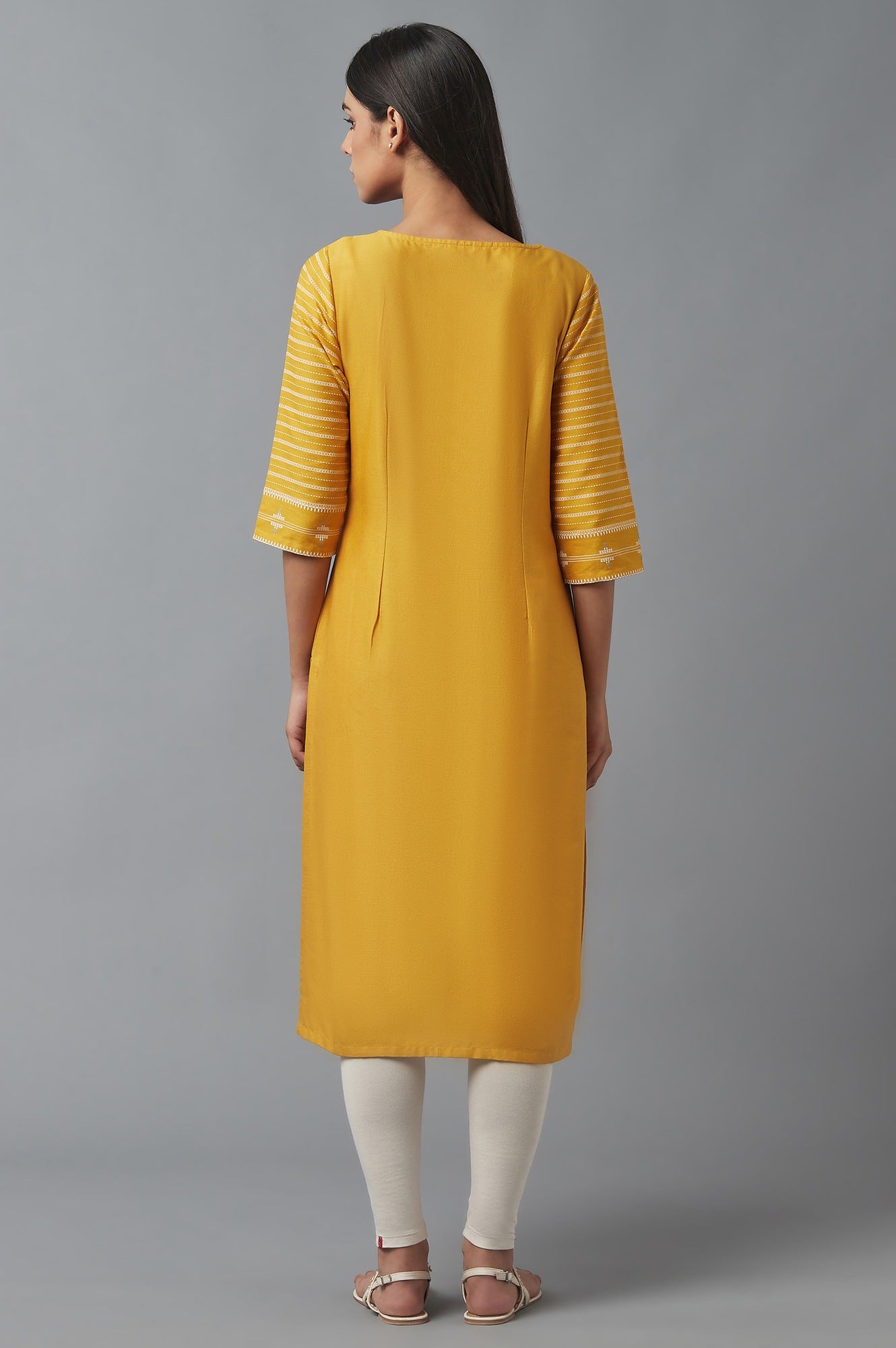 Yellow Embroidered kurta