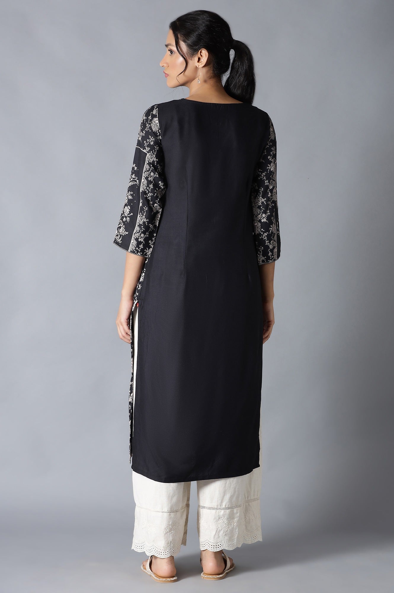 Black Printed kurta