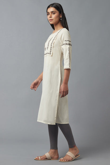 Off-White Embroidered kurta