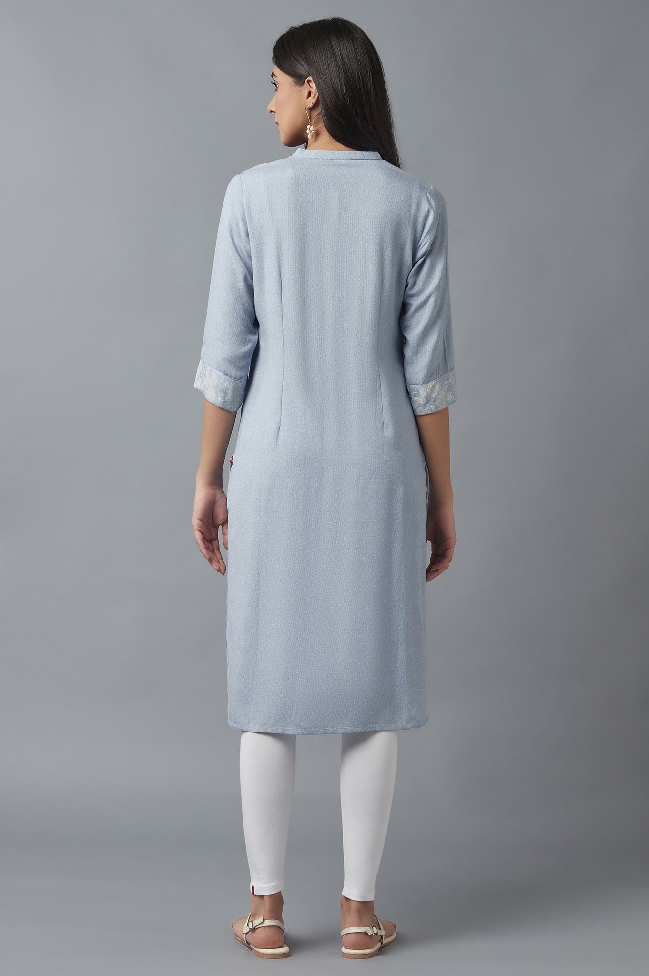 Chambray Blue Button Down kurta