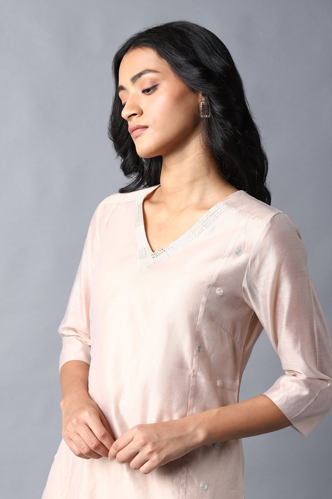 Blush Pink Embroidered kurta