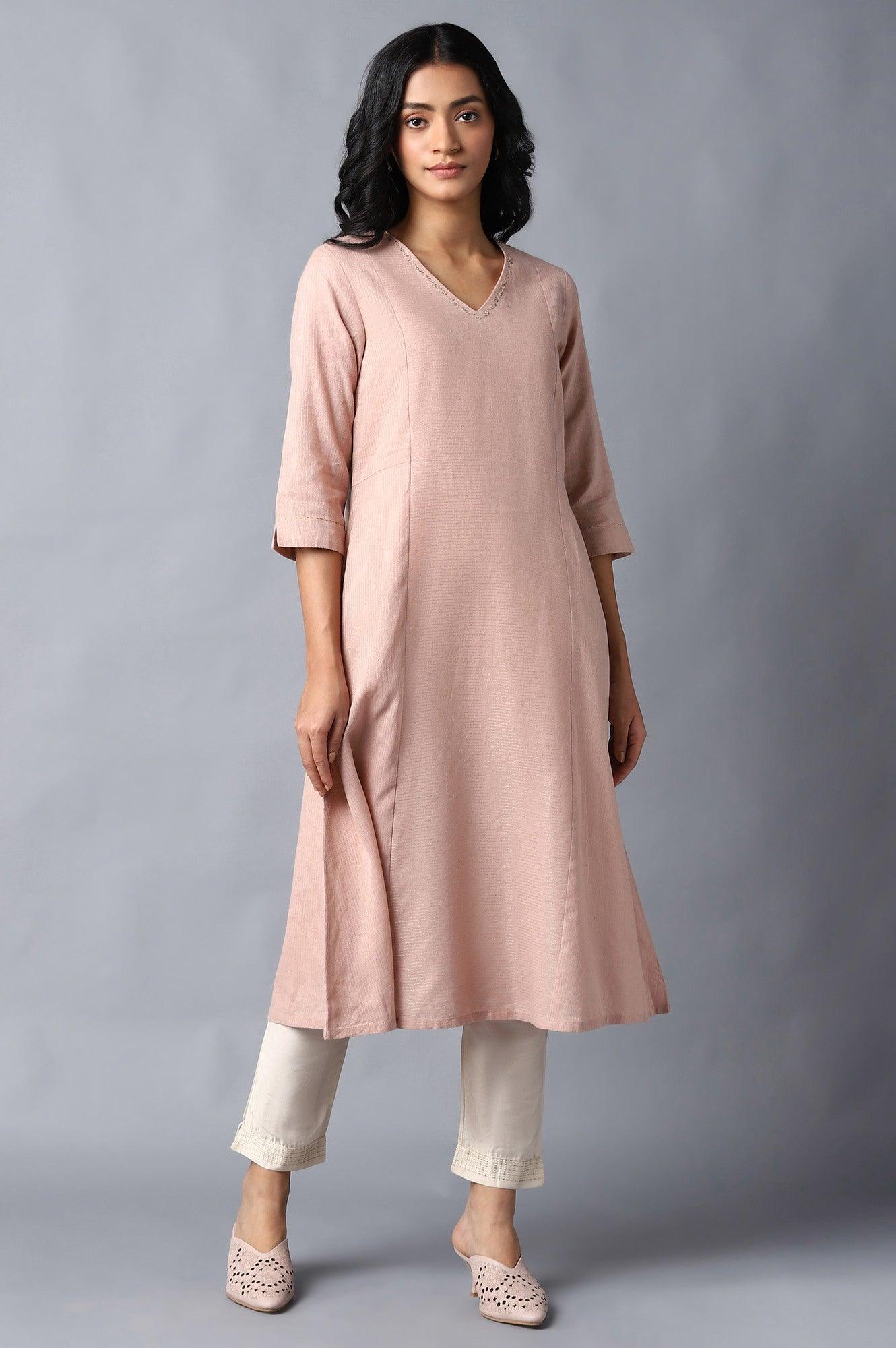 Flamingo Pink A-Line kurta - wforwoman