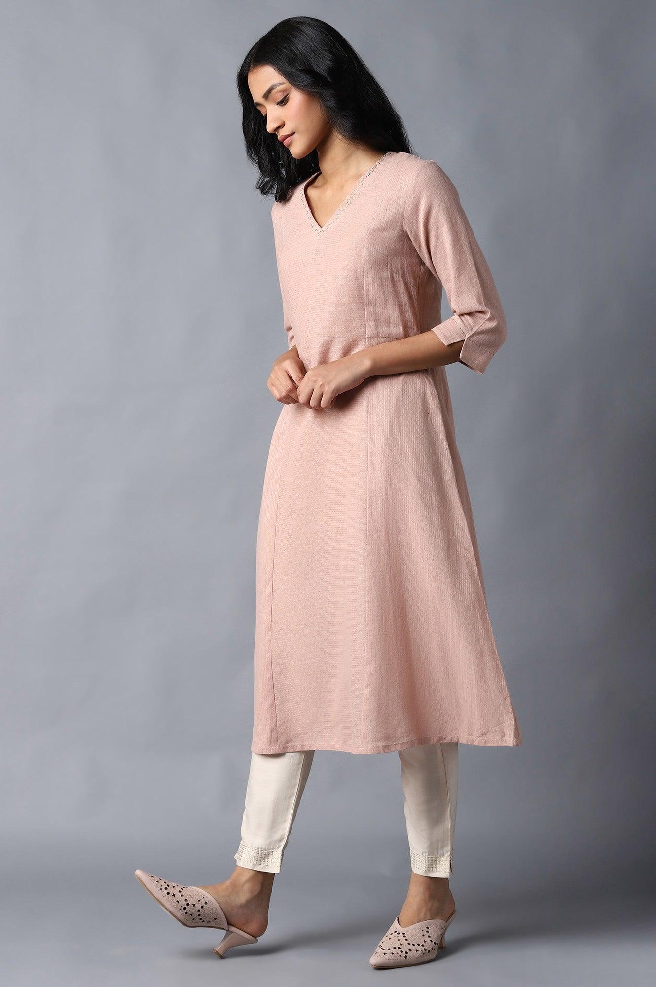 Flamingo Pink A-Line kurta - wforwoman