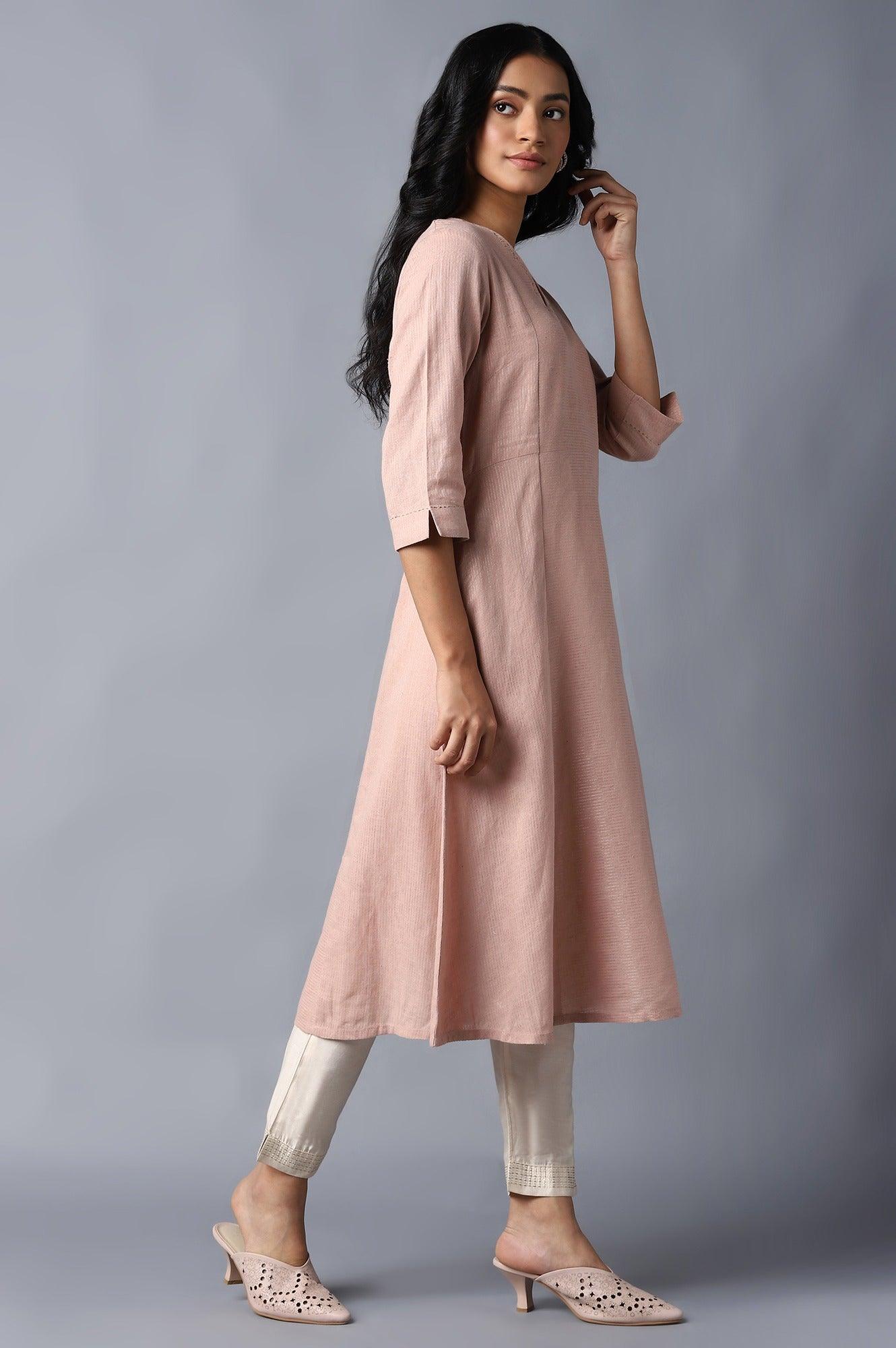 Flamingo Pink A-Line kurta - wforwoman