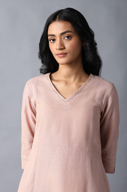 Flamingo Pink A-Line kurta - wforwoman