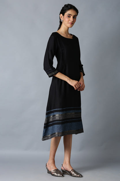 Jet Black A-Line kurta