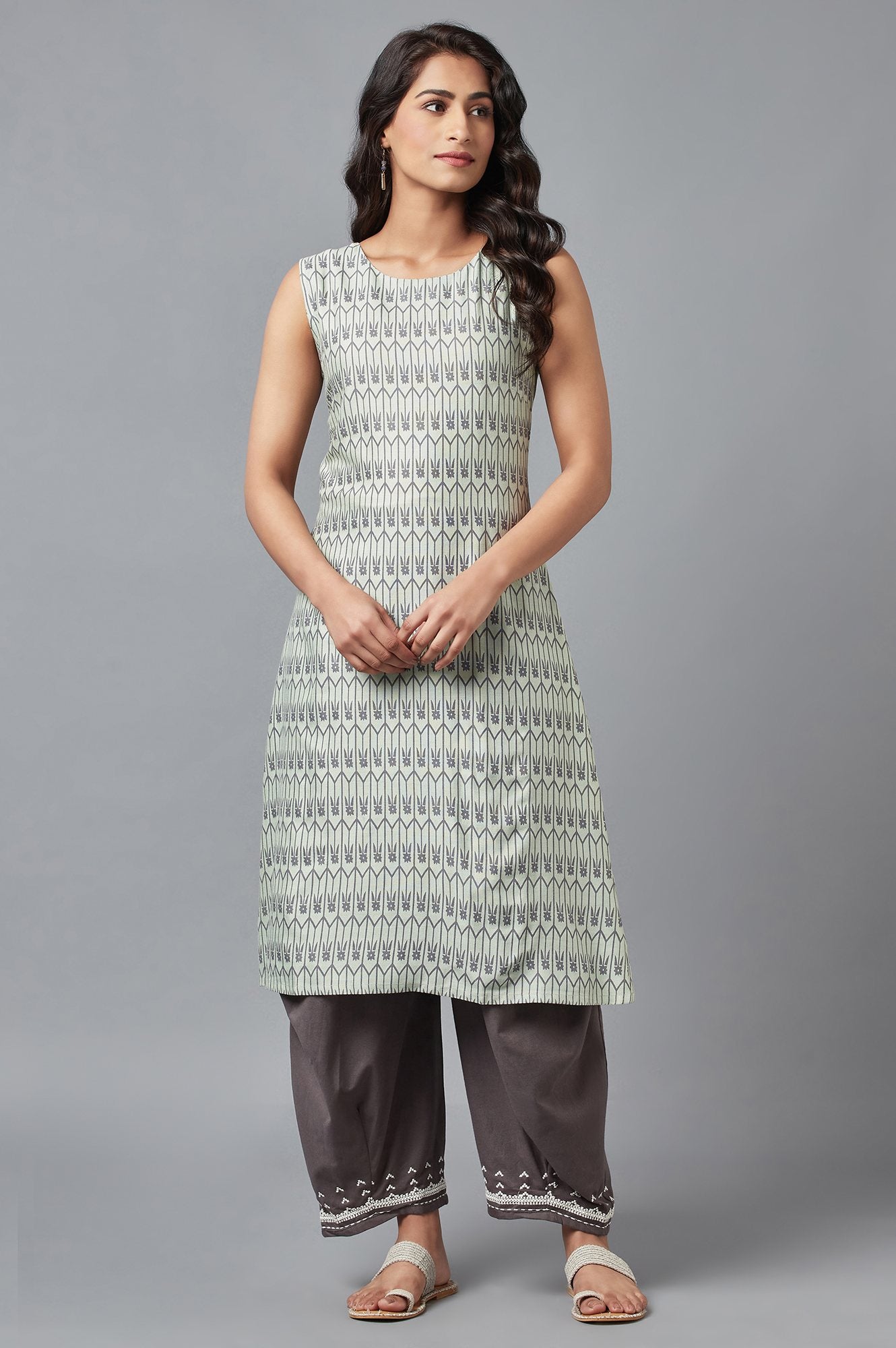 Pistachio Green Printed kurta