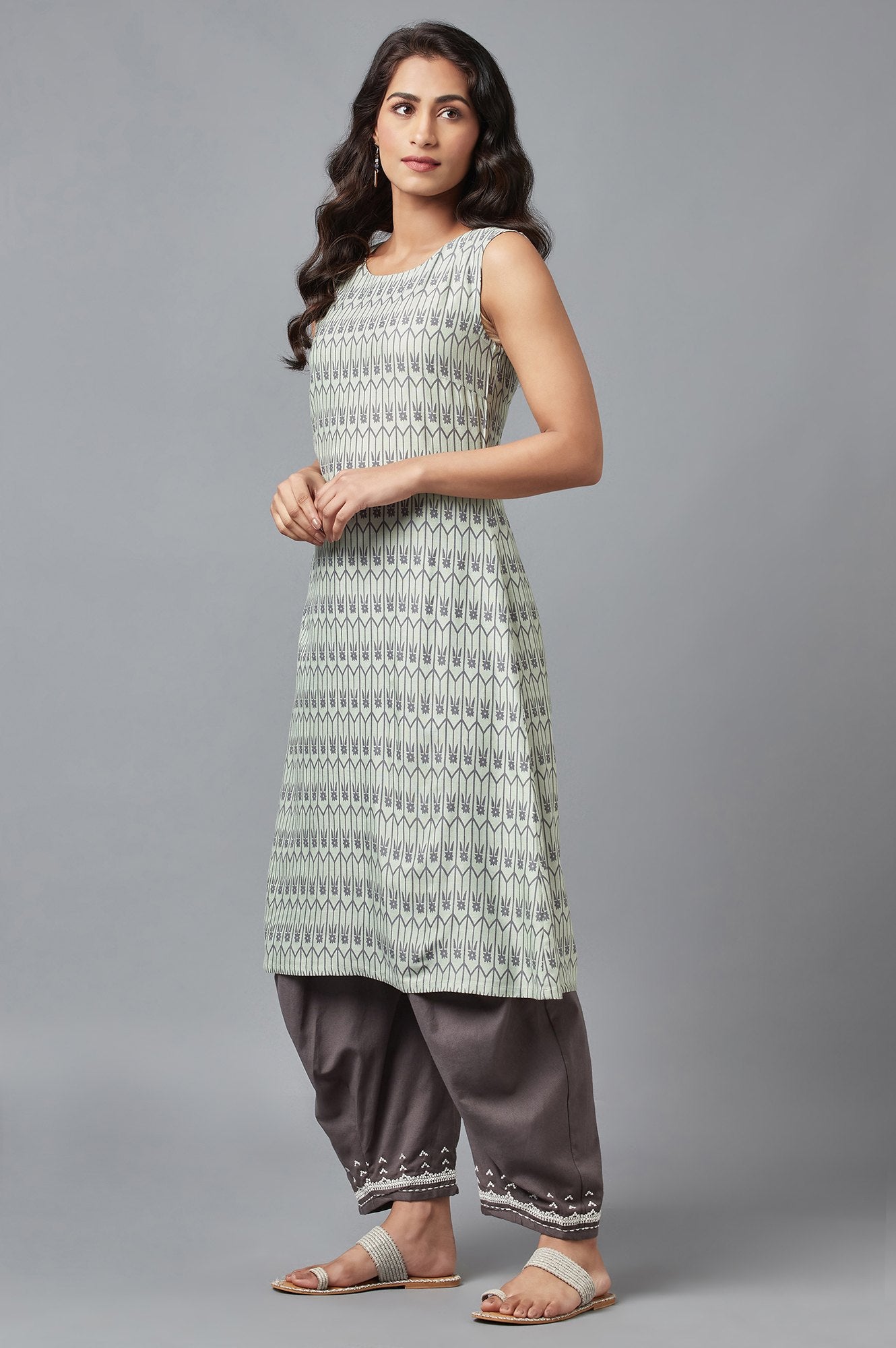 Pistachio Green Printed kurta