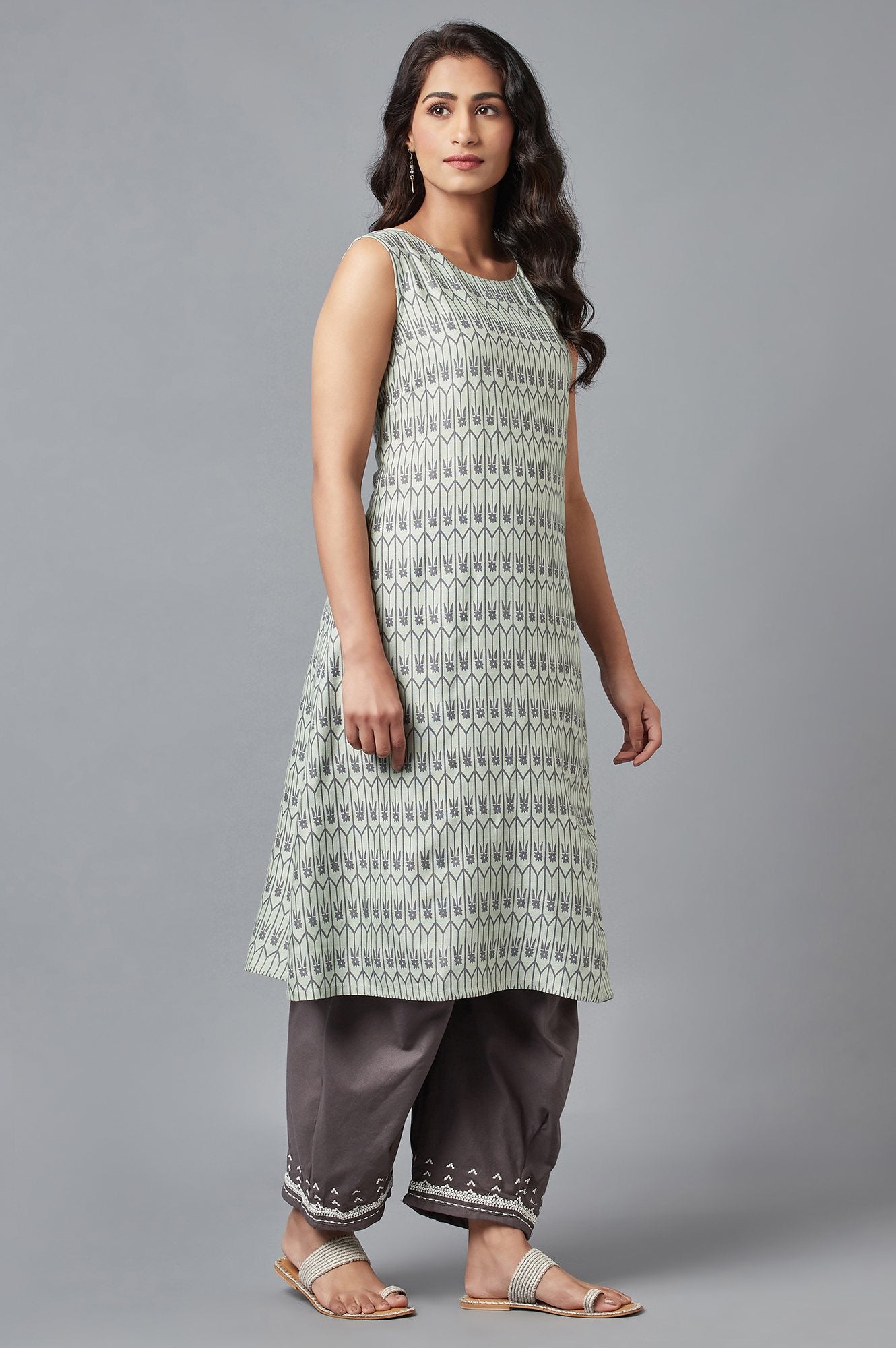 Pistachio Green Printed kurta