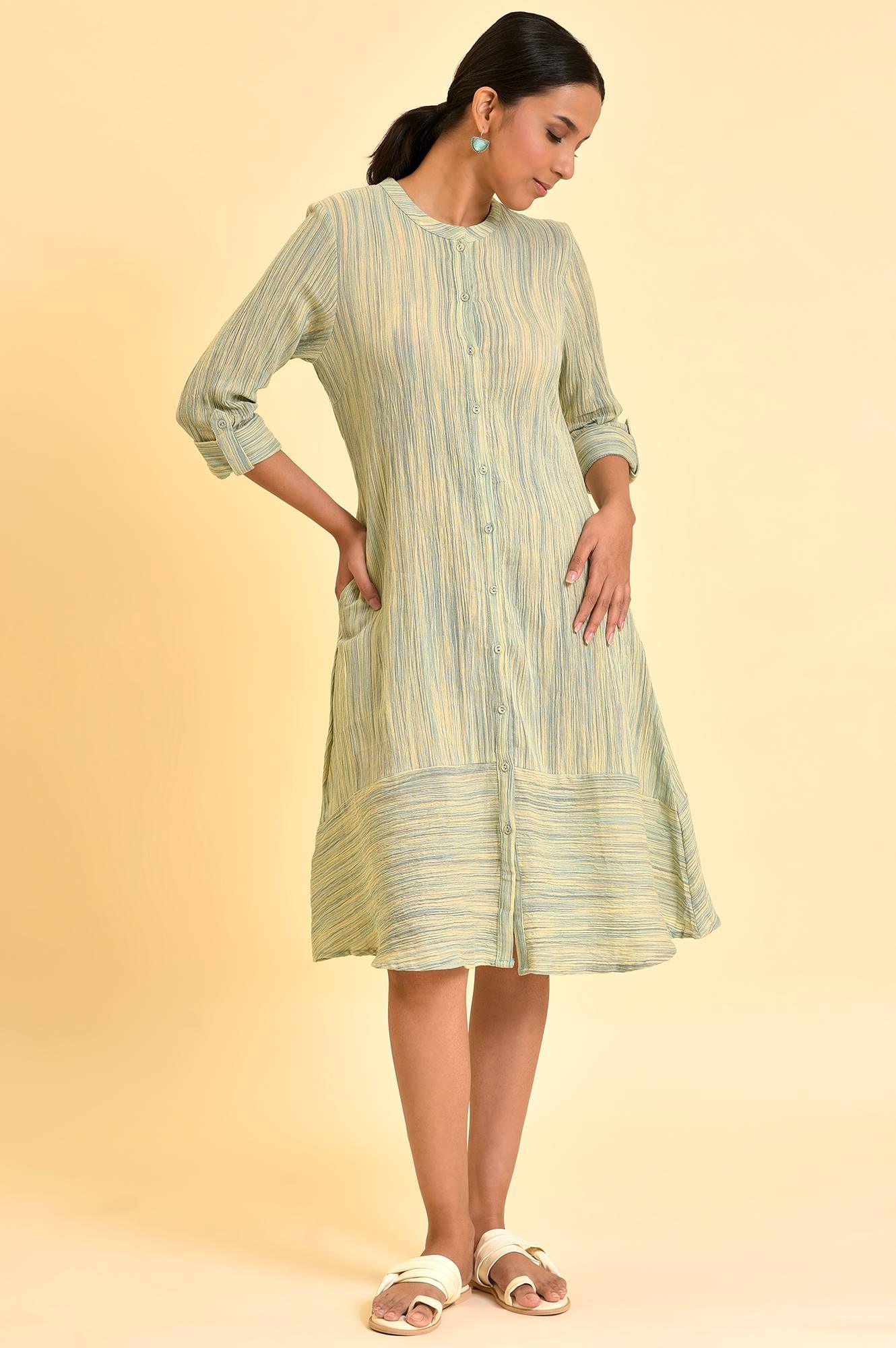 Soft Multi-Coloured Ikkat Crepe Western Dress - wforwoman
