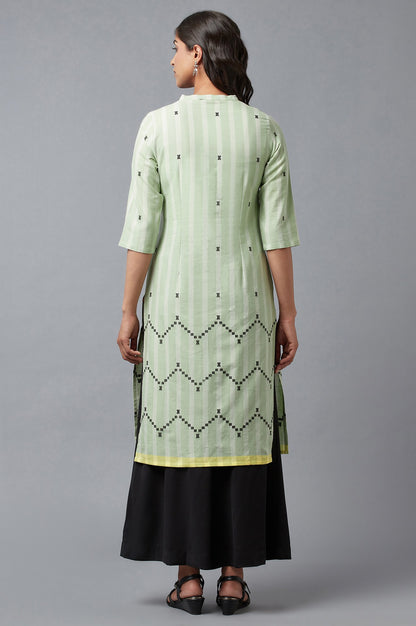 Light Green Dobby Straight kurta