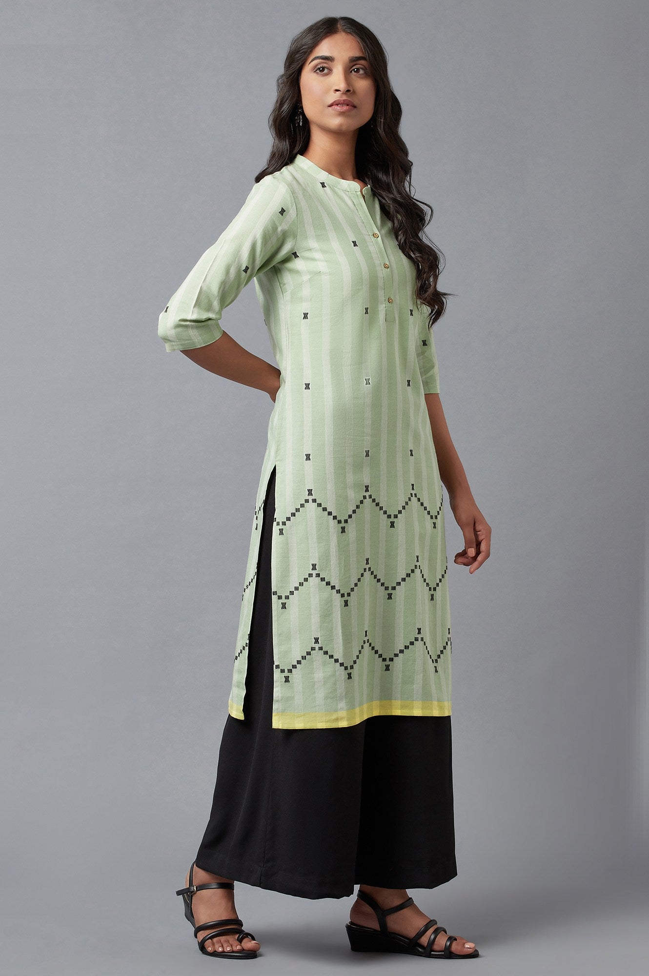 Light Green Dobby Straight kurta