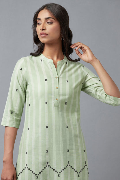 Light Green Dobby Straight kurta