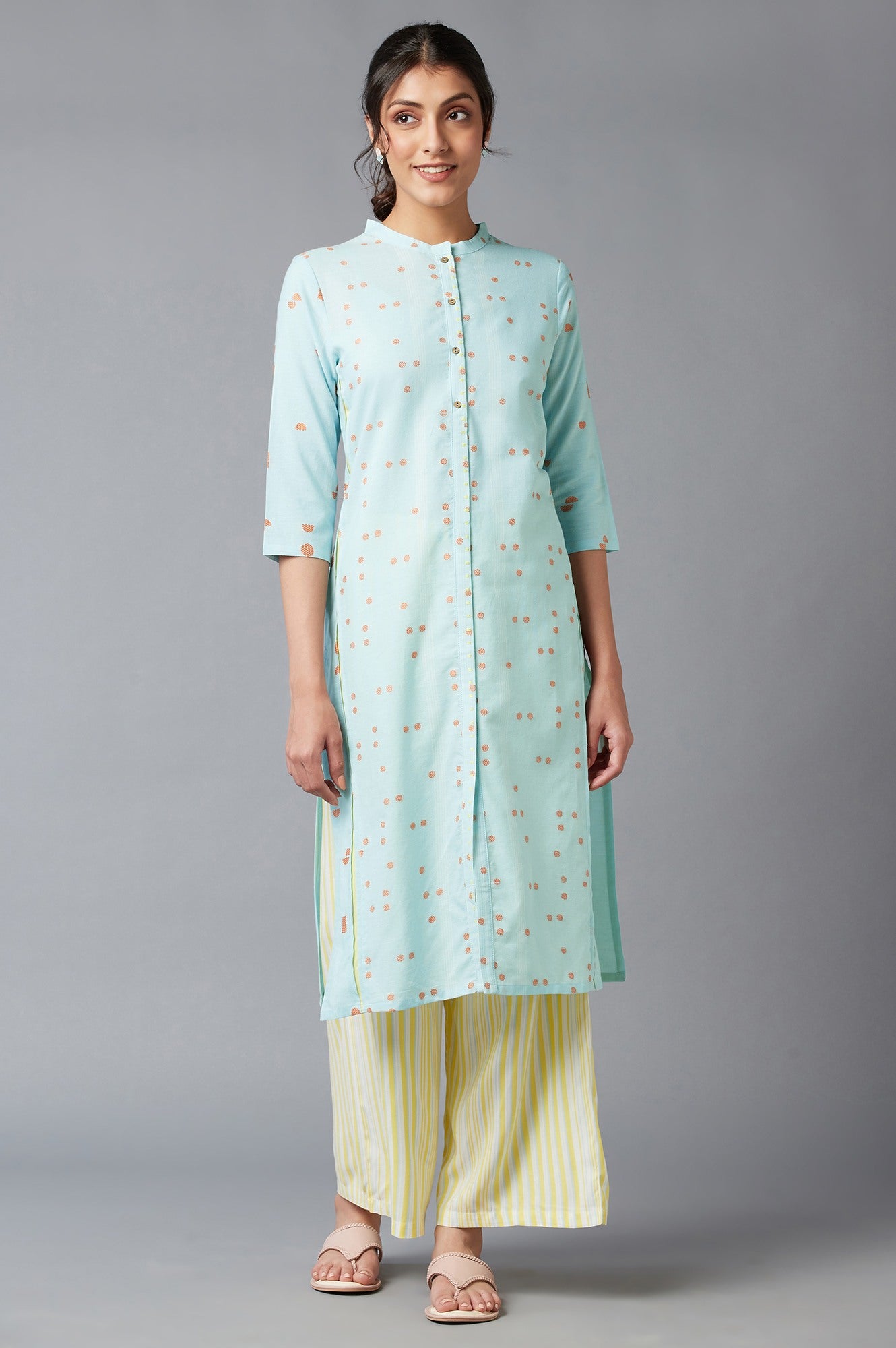 Light Blue Straight Dobby kurta