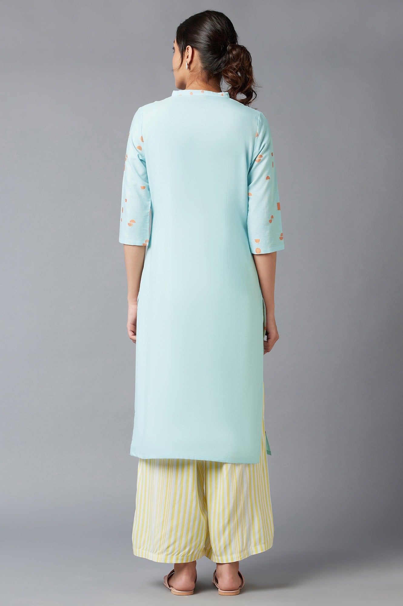 Light Blue Straight Dobby kurta