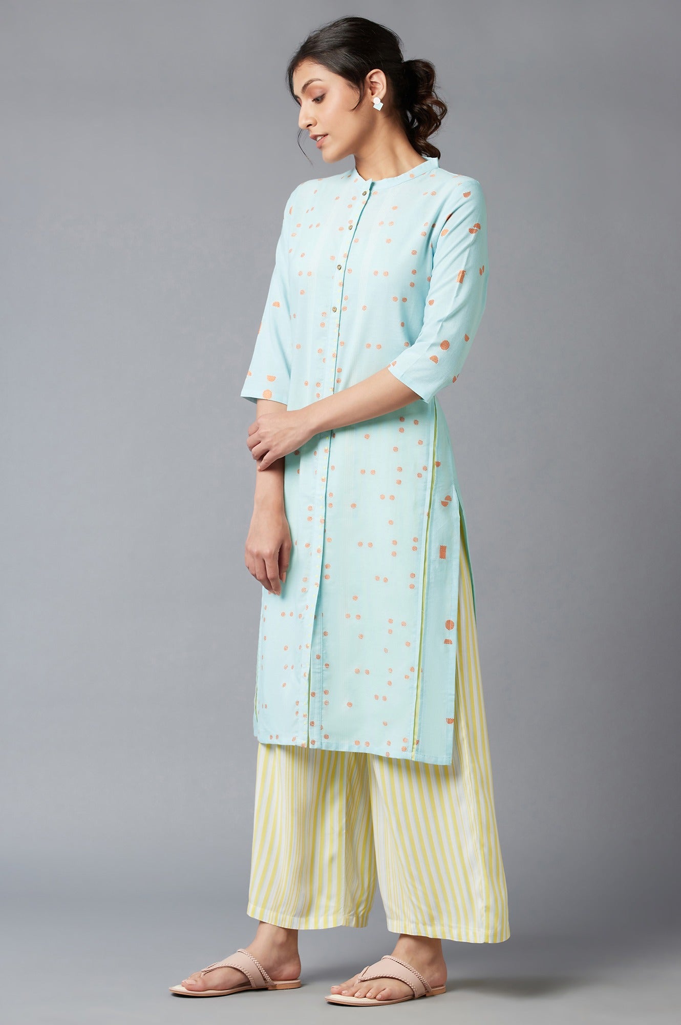 Light Blue Straight Dobby kurta