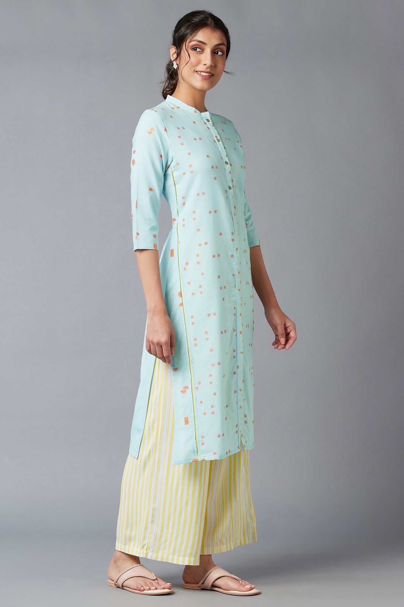 Light Blue Straight Dobby kurta