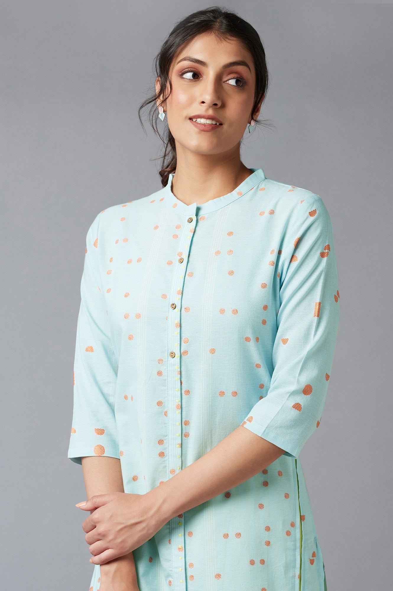 Light Blue Straight Dobby kurta