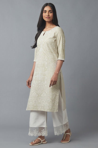 Grey Printed kurta