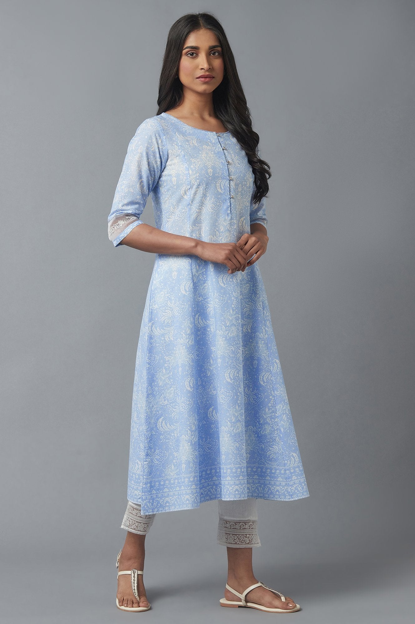 Skyway Blue Printed kurta