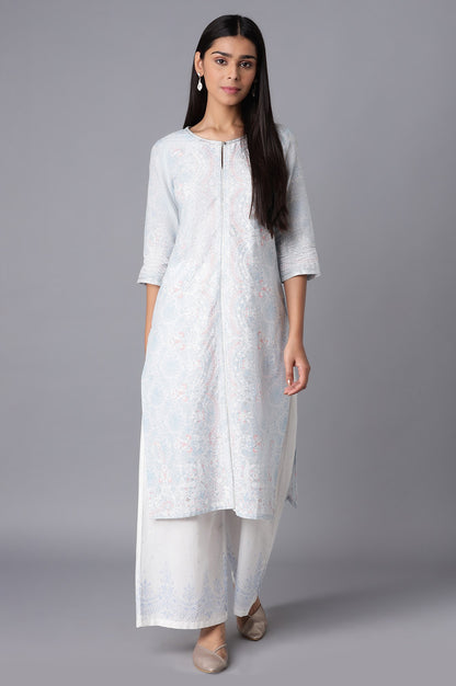 Light Blue Printed kurta